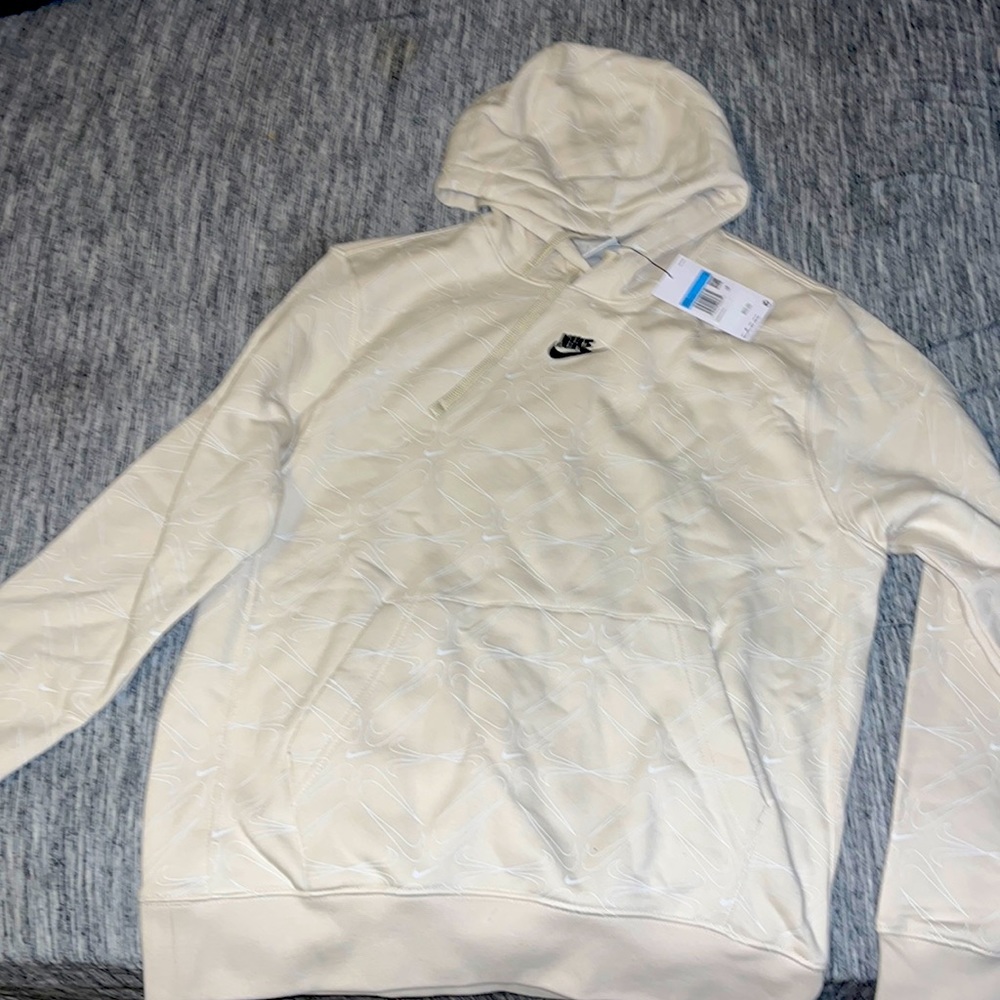 Brand New Mens Nike Cream White Hoodie.